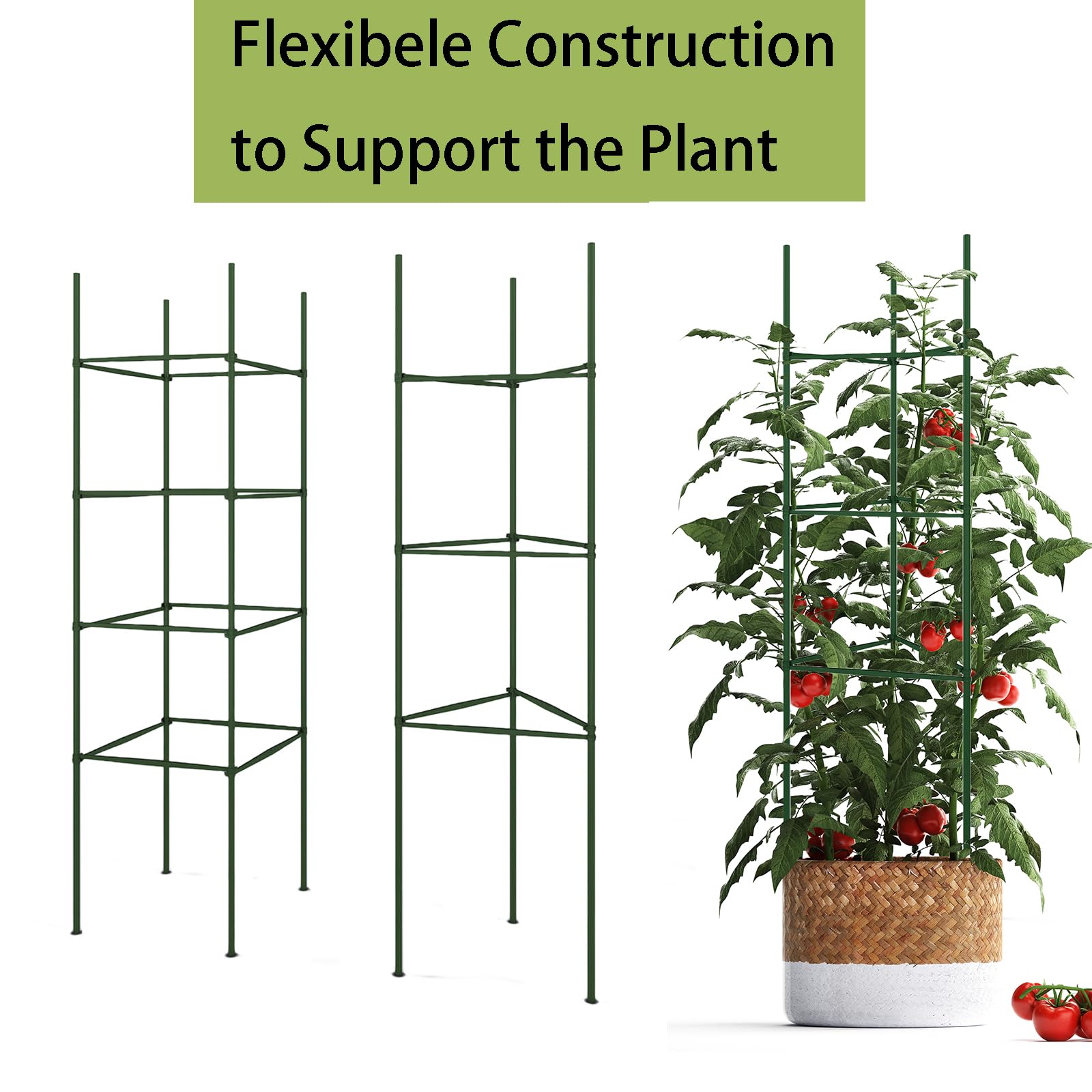 Metal Plant Support Stakes 6 Pack Compost For Outdoor Plants 4 Pack ...