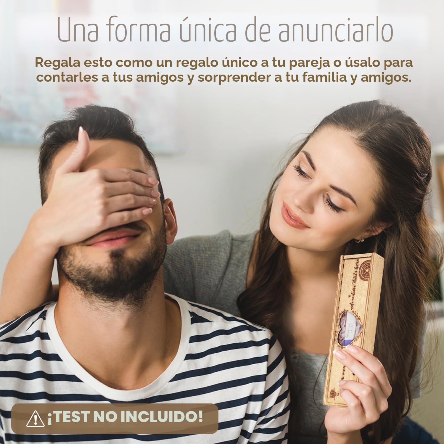 Caja para Prueba de Embarazo, Hueca en Forma de Corazón Anuncio de Caja de Embarazo de Madera con Carta Caja de Regalo de Embarazo de Colección de Recuerdos para la Familia de Papá
