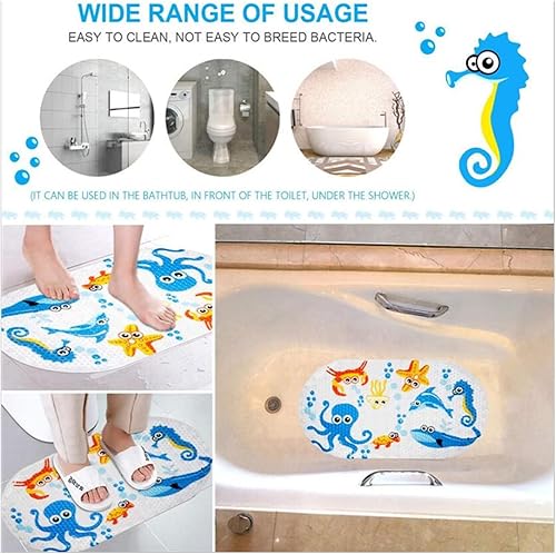 Miniatura 4 de YIZUNNU Tapetes de baño de dibujos animados para niños, antideslizantes, tapetes para bañera, tapetes de baño antideslizantes con agujeros de