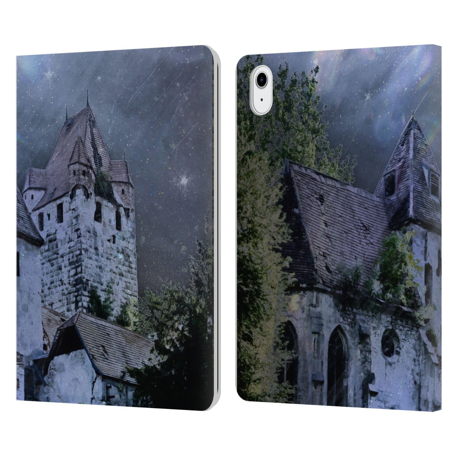 Funda iPad Air 2022 tipo libro para leer en cafeterías con diseño artístico Castillo de Dim 7
