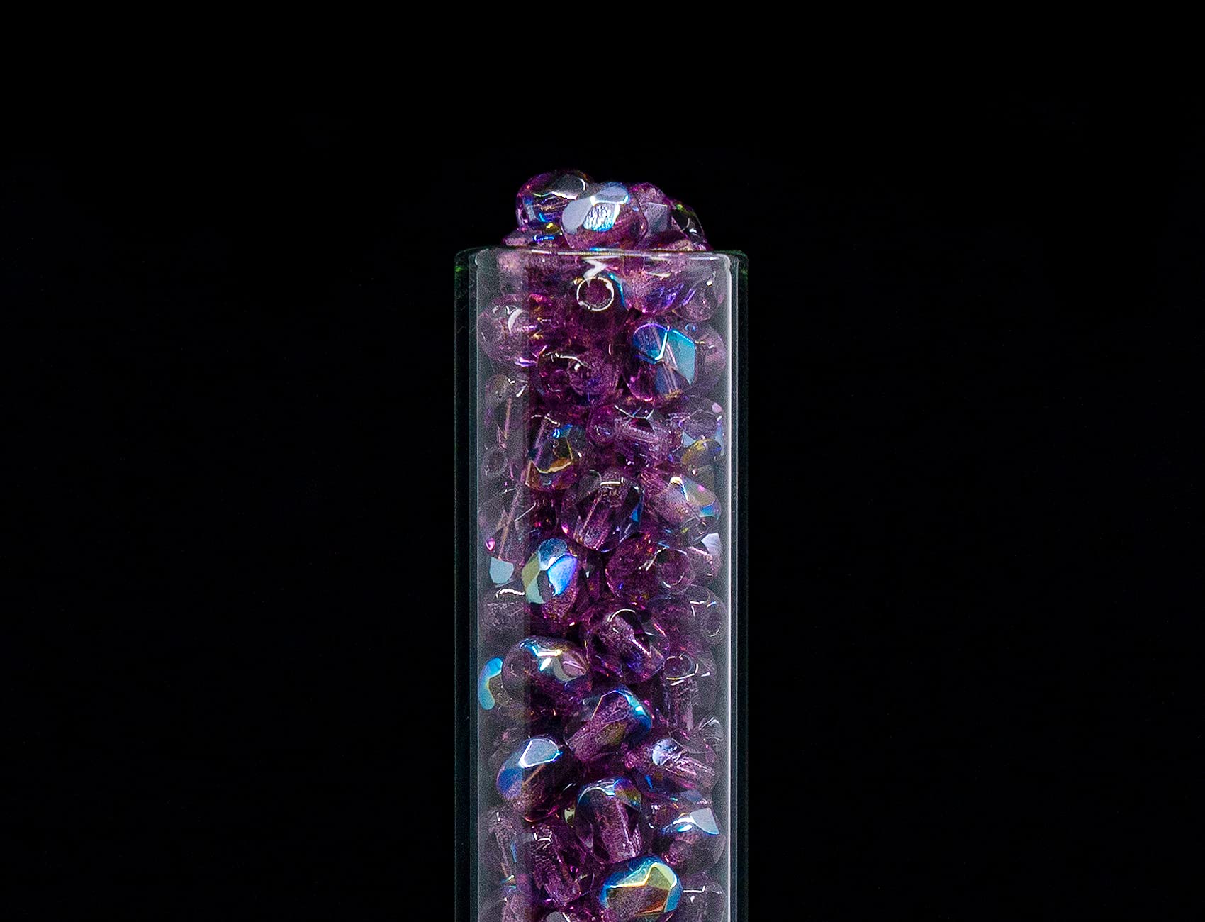 100pcs of Faceted Fire Polished Pressed Czech Glass Beads 4mm (0.16in), Amethyst AB Violet Purple 20060-28701 BCV - Image 4