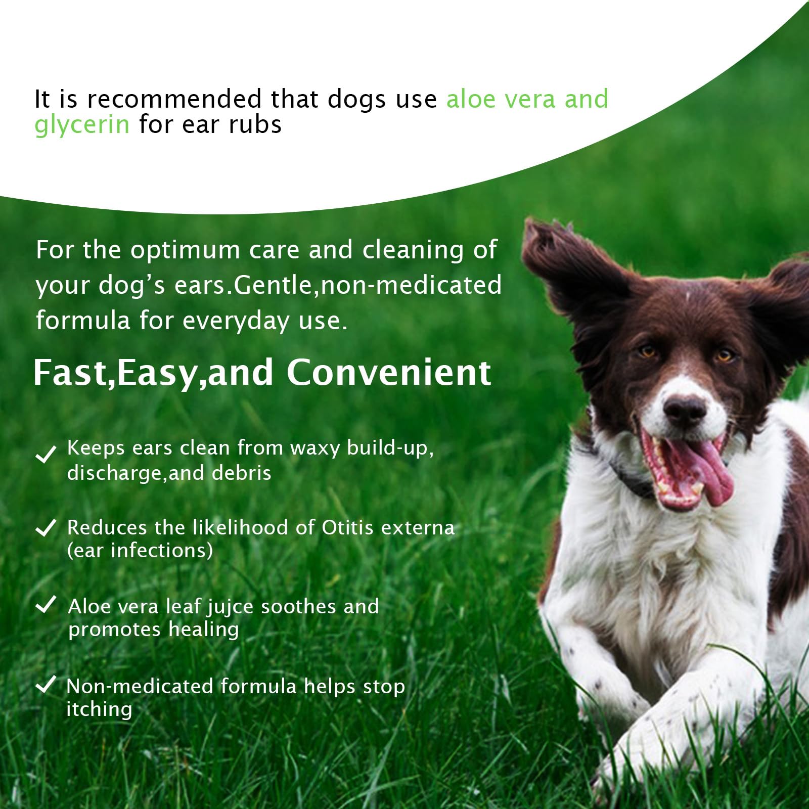 Dog Ear Cleaner Wipes for Cats & Dogs, Ear Cleaning Wipe with Aloe Cucumber, Gentle Ear Wipes for Dirty, Waxy, Smelly Ears - Non-Irritating (100 Counts) - image 8