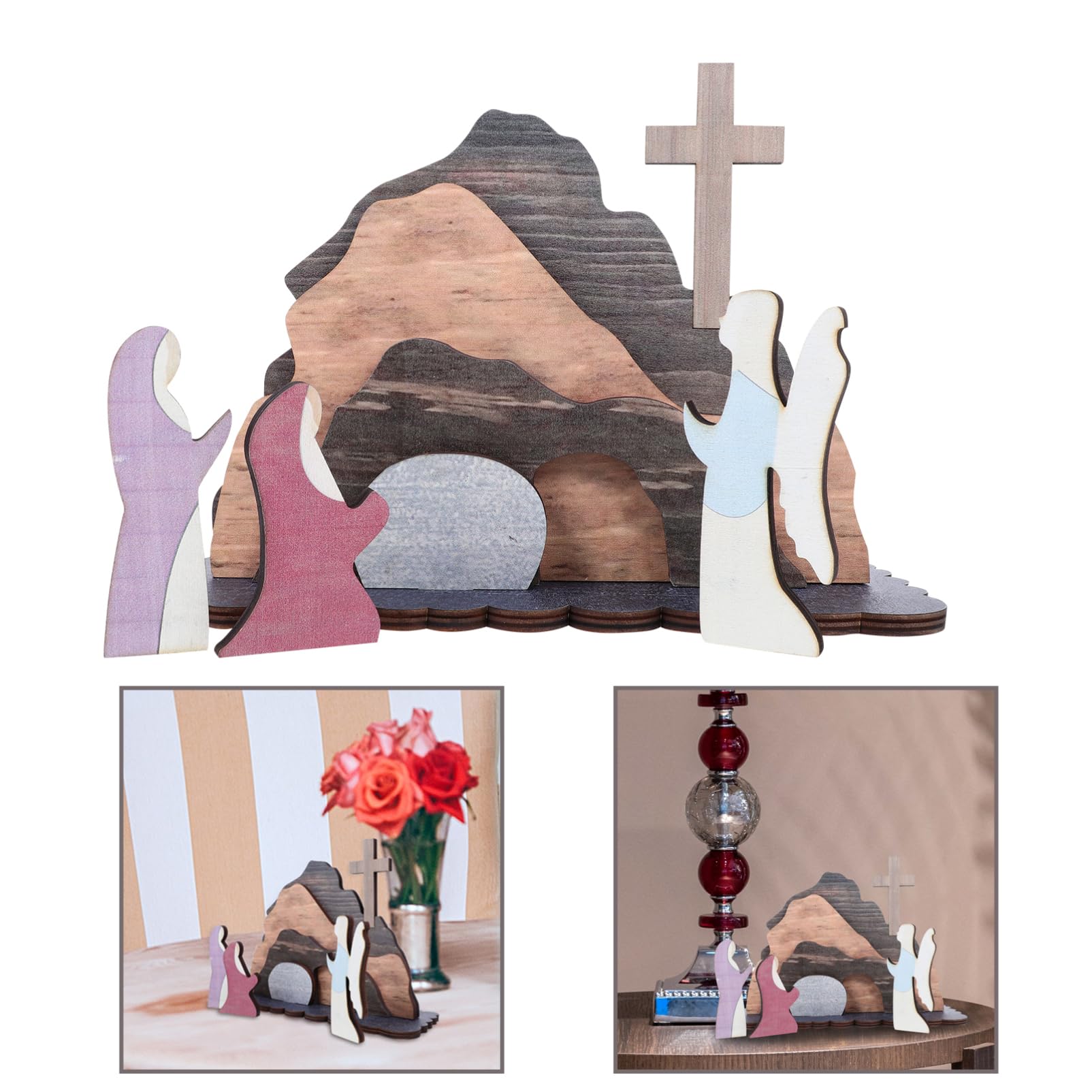 Alipis 4 Sätze Osterdekorationen Weihnachtsdekore Geburt Adventskalender Ornament Geschenkideen für Ostern Geschenkideen Ostern Osterschmuck osterlayout Holzhandwerk hölzern