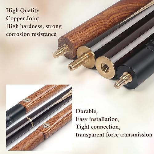Miniatura 2 de Kmise 34 Split Snooker Pool Cue, 57" 9mm Tips 18 19 20oz Billiard Cue Stick Handcraf 4-Face Spliced Professional Pool Stick W 2 Extension Cues