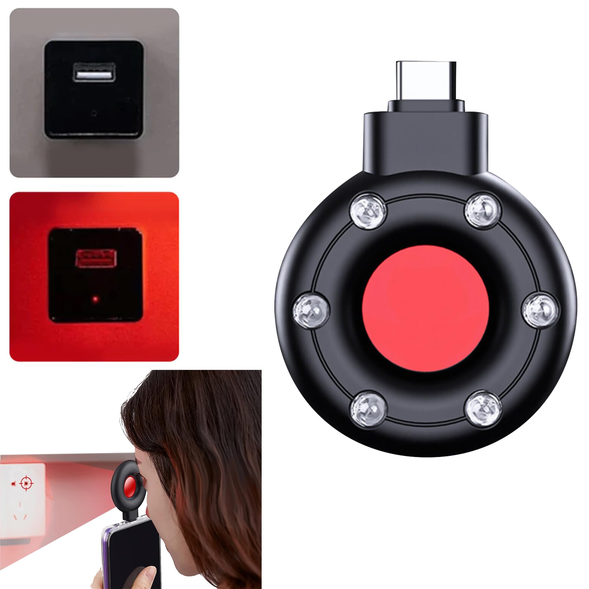 EBIZ HIVE Hidden Camera Detector Device, Anti Spy Detector, Privacy Protector, Portable Wireless Bug Detector, Spy Finder Hidden Camera Detector, Security Camera Detector (for Androids C - Types) (B0CSWCBJGY) Amazon Price History, Amazon Price Tracker