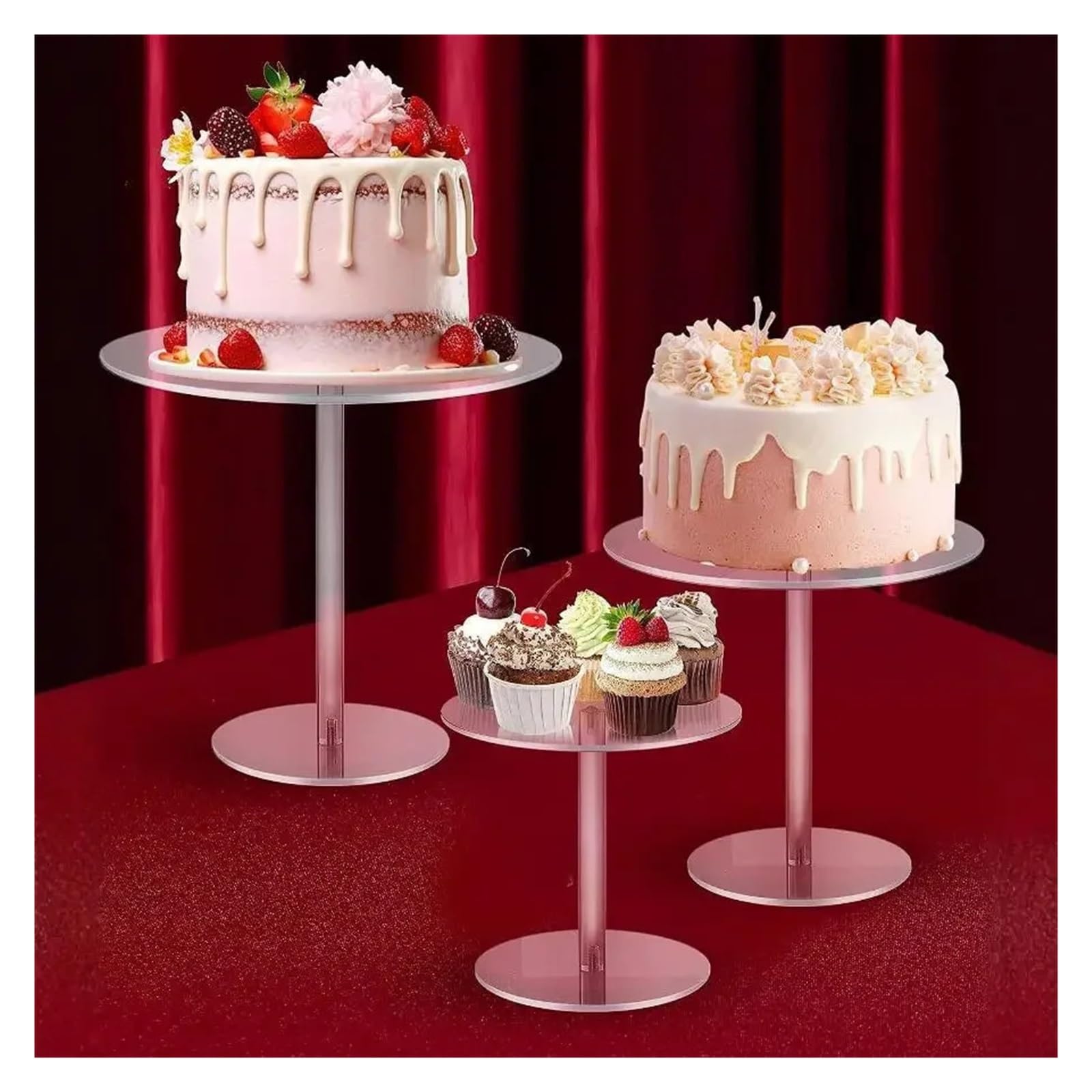 Acryl-Kuchenständer, abnehmbar | Für Hochzeit, Für Dessert, Für Babyparty, Für Geburtstag, Für Muffin
