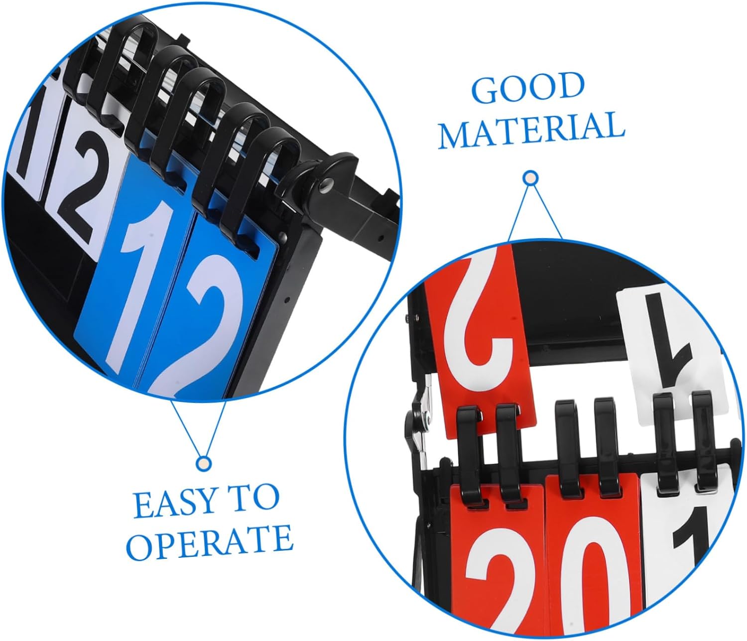 Portable Flip Scoreboard for Basketball Tennis Football Badminton Plastic Sports Scorekeeper with Clear Numbers Use Design for Indoor Outdoor Games