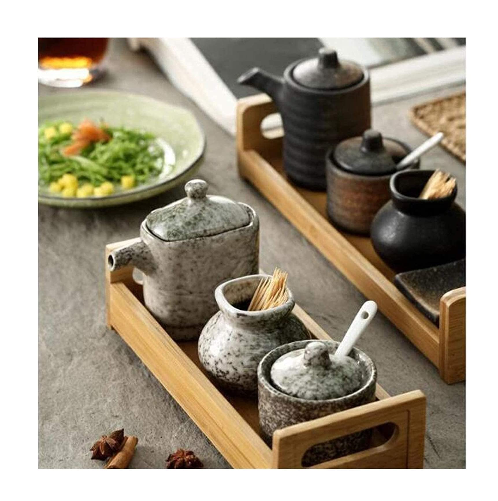 Distributore di Olio e aceto, Bottiglie di Olio in Ceramica Creativa, Bottiglie di Ceramica, ampolla per Salsa di soia, aceto, condimento Liquido, Contenitore per la Cucina