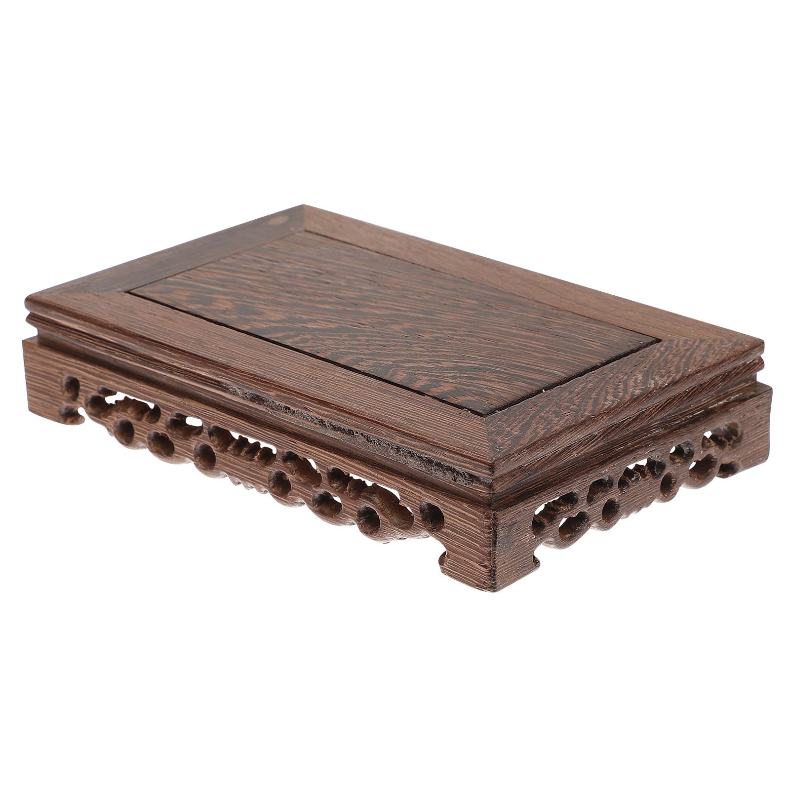 Socle bois rectangulaire ERINGOGO en bois naturel pour pot de fleurs et artisanat