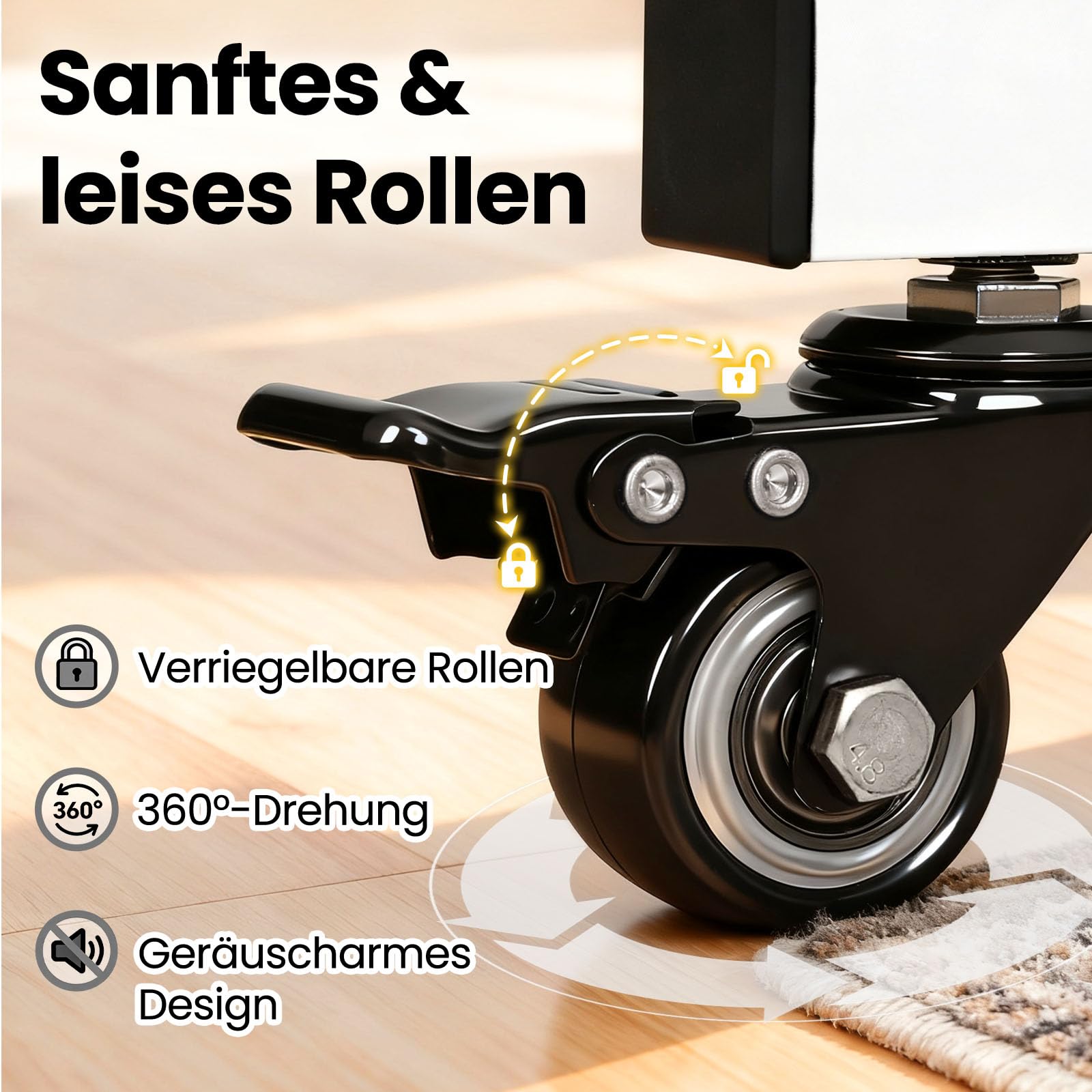 Sour Lemon kleiderständer auf rollen,Mobiler Stabil kleiderstange rollen | Weiß kleiderständer mit Rollen & Doppelstangen,Leichtlaufrollen,Schnellmontage für Schlafzimmer,Waschraum,Ankleidezimmer