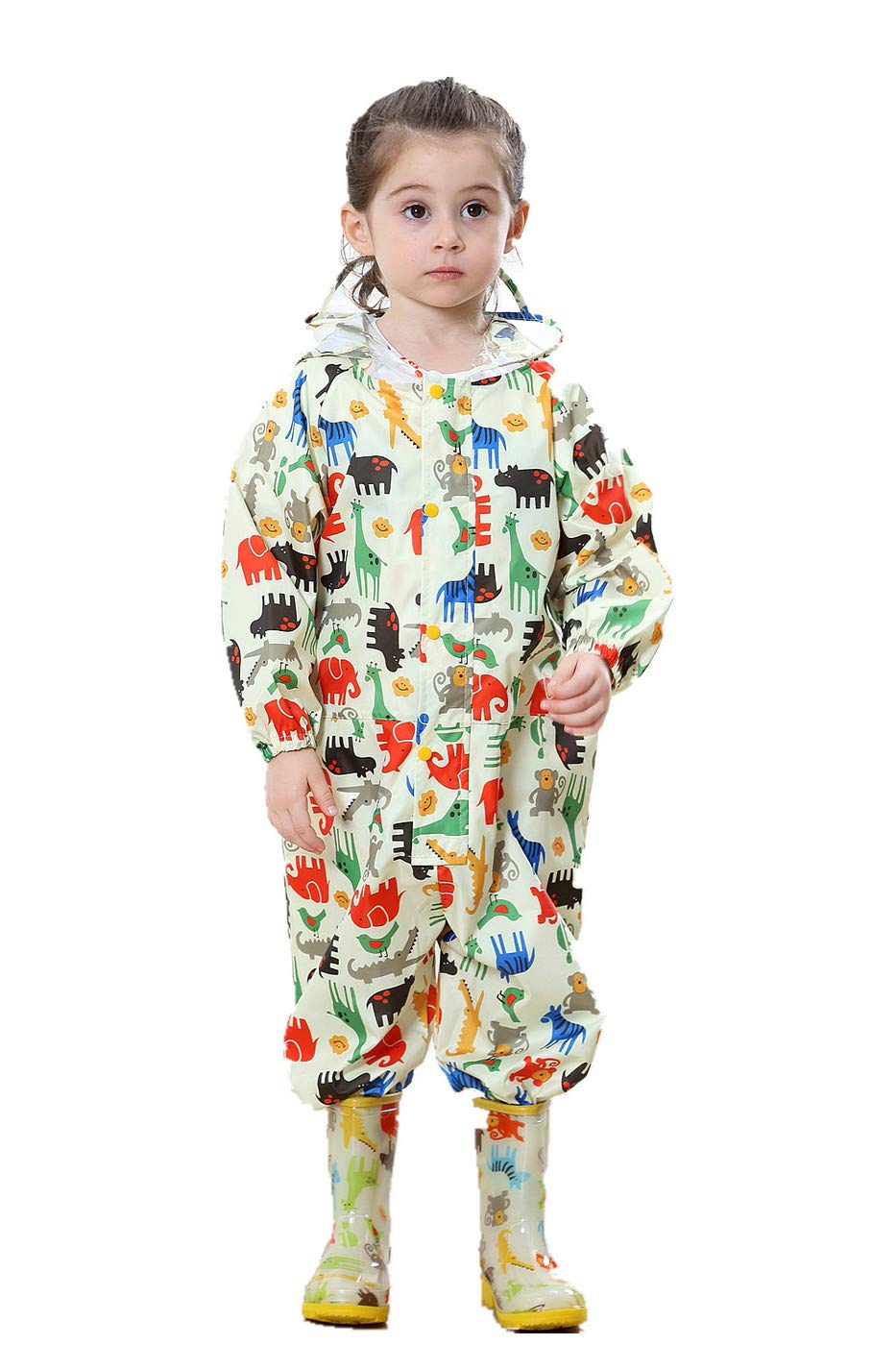 Buy 3D Girls Boys Raincoat Kids Puddle Suits All in One Waterproof Baby