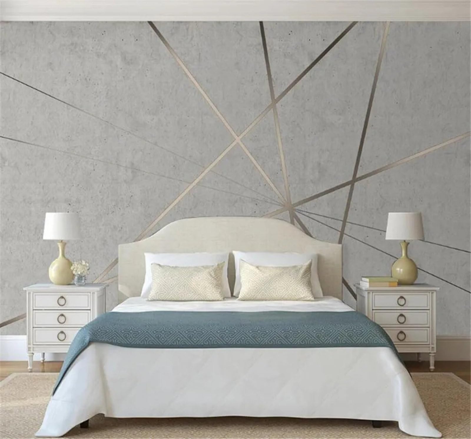 Tzxztt Minimalist Creative Geometric Concrete Industrial Modern 3D Wallpaper Premium Textured Silk Neutral Tones Material Ideal for Living Room Bedroom-400cm×280cm