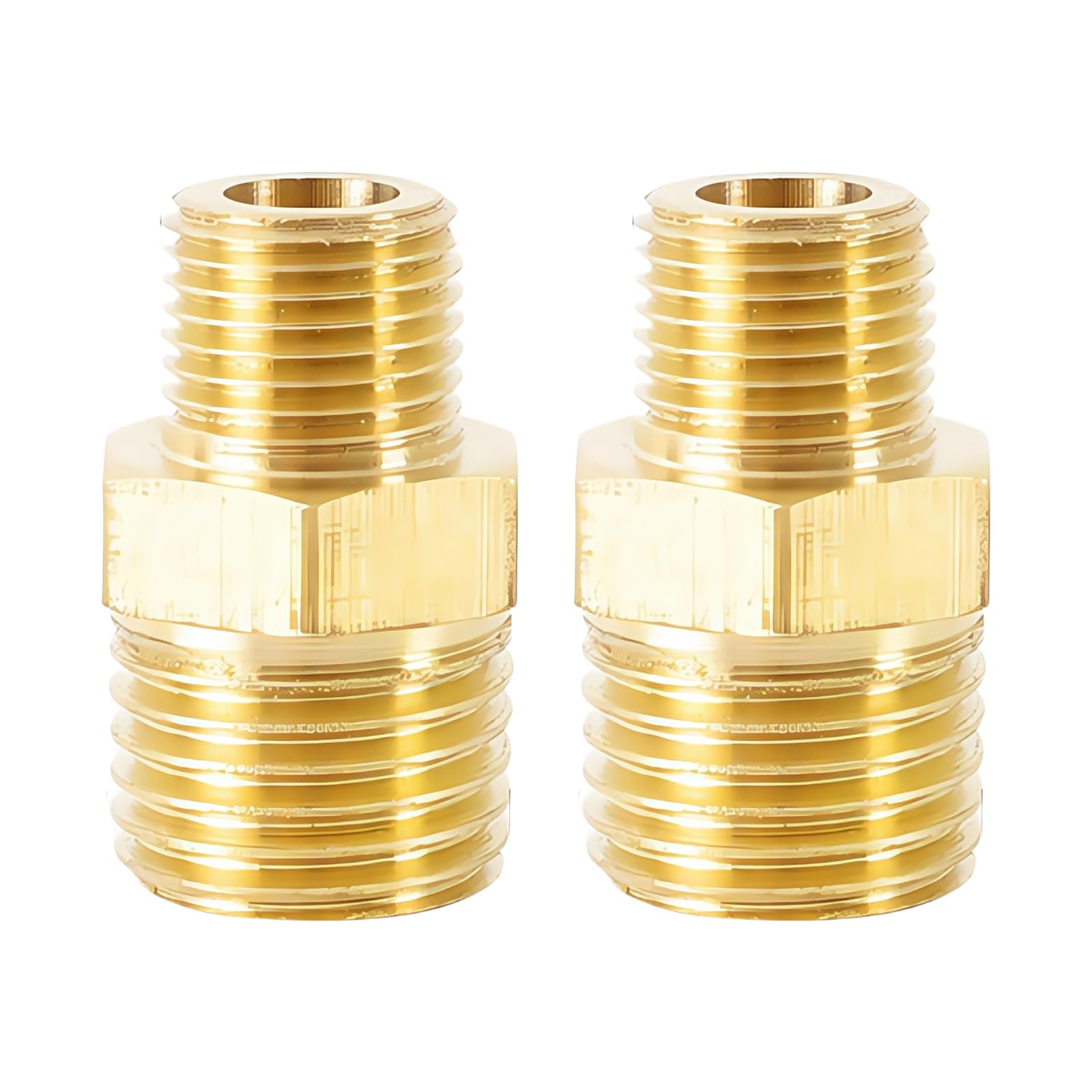 Strong Brass Threaded Coupling Erosion Resistant & Without Water Connectors Set for High Pressure Plumbing Systems Brass Male Threaded Straight Connector
