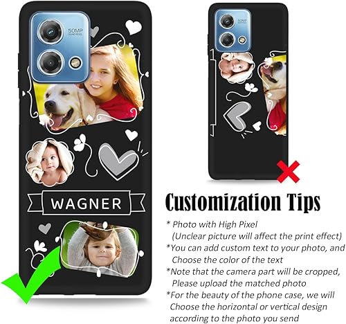 Vista 225 de Funda personalizada para Motorola Moto G Stylus 2021 con nombre de foto, texto y foto, GStylus personalizado -21 funda suave y fina (negro) de 6.8