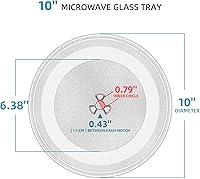 Vista 2 de Reemplazo de platos giratorios de microondas de 10 pulgadas, placa de vidrio para microondas compatible con Whirlpool, la pieza de repuesto exacta