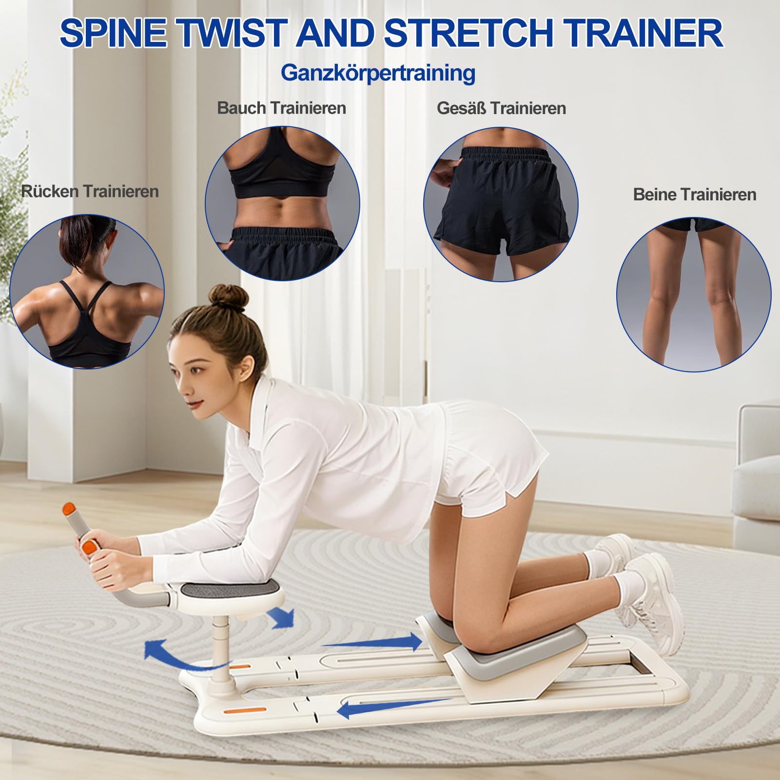Wirbelsäulentrainer, Spine Twist & Stretch Trainer, Mit Digitaler Timer Heimfitnessgerät Schmerzlinderung im Unteren Rückenbereich und Rumpftrainingsgerät