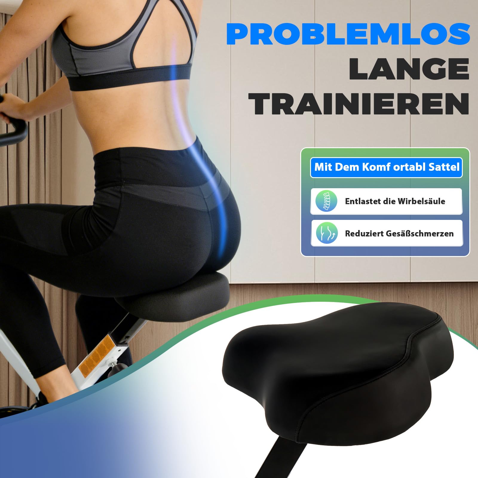 ISE Heimtrainer Fahrrad Klappbar I Hometrainer Fahrrad Klappbar Extra Leise mit Bequemem Sitzkissen I Ergometer heimtrainer, Fitnessbikes, Indoor Bike, Trimmrad Heimtraine