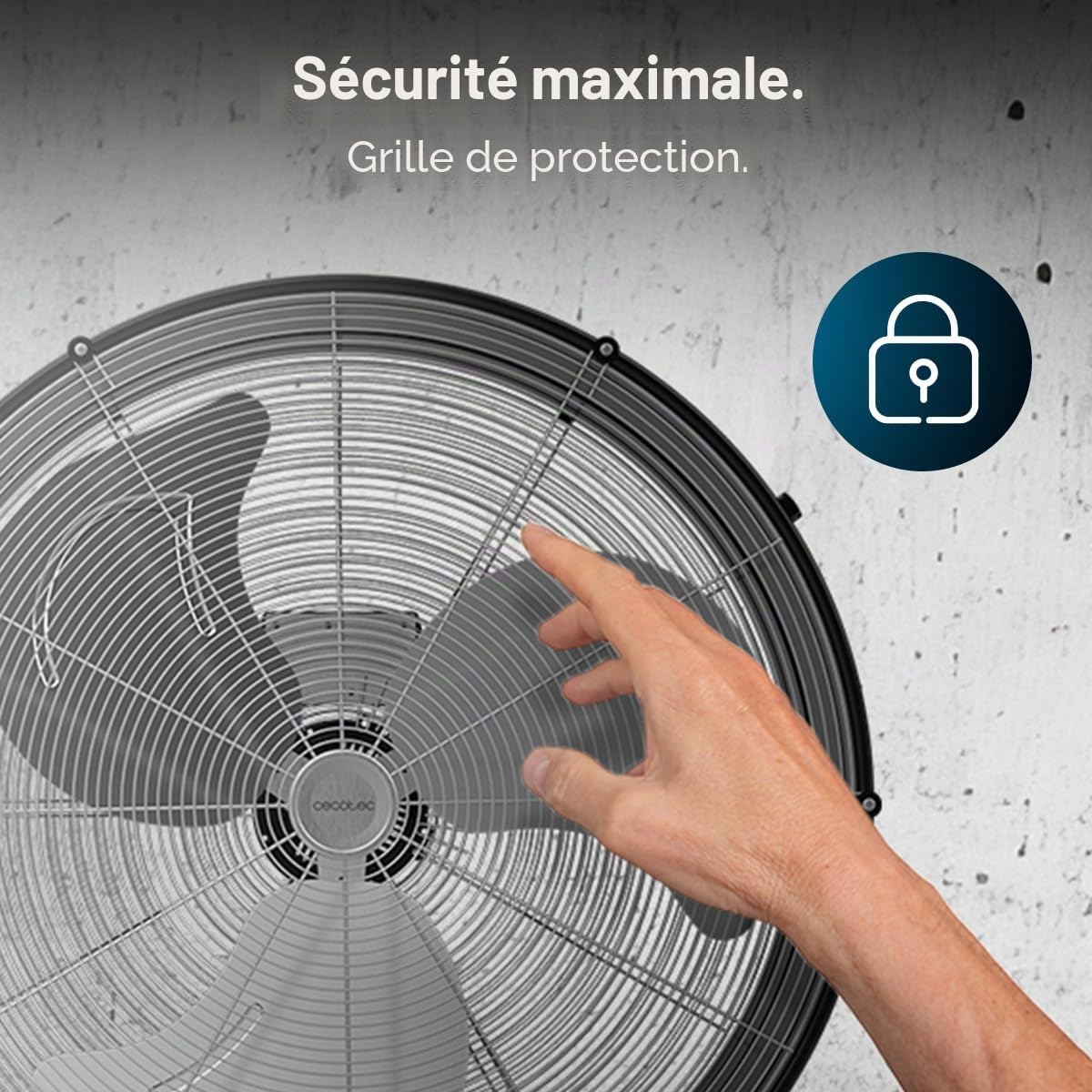 Cecotec Ventilateur de Sol Industriel Proindustry 3000, 240W, Diamètre 76 cm, 3 Vitesses, Pales en Aluminium, Débit d'Air 10473,3 m³/h, Design Transportable, Grille de Protection, Facile à Utiliser
