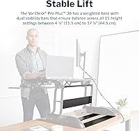Vista 3 de Varidesk – Escritorio de Pie Altura Regulable – Pro Plus 36, Negro
