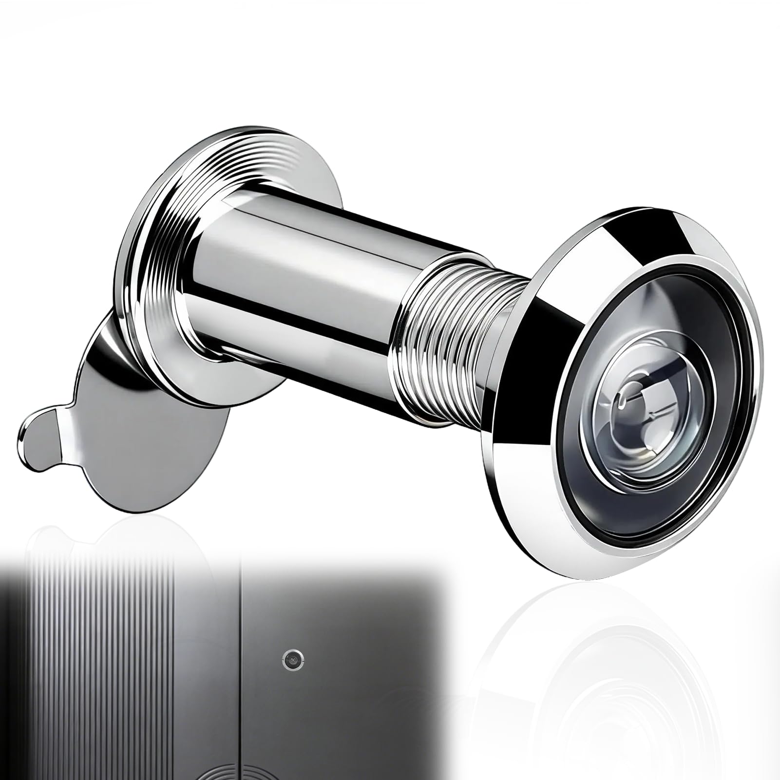 Chrome 180° Door Viewer Spy Hole 14mm Adjustable 35-60mm Zinc Alloy Silver