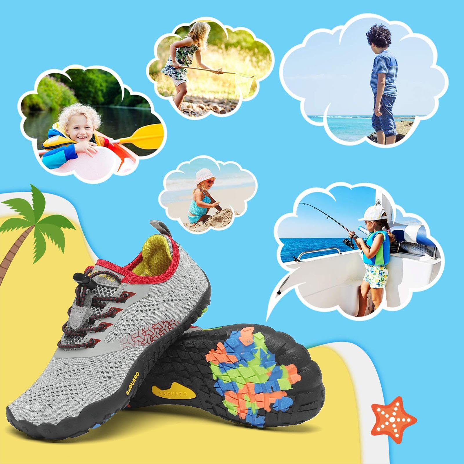 Saguaro Zapatos de Trail Niños Niñas Zapatos Deportivos Transpirable Antideslizante — view 7