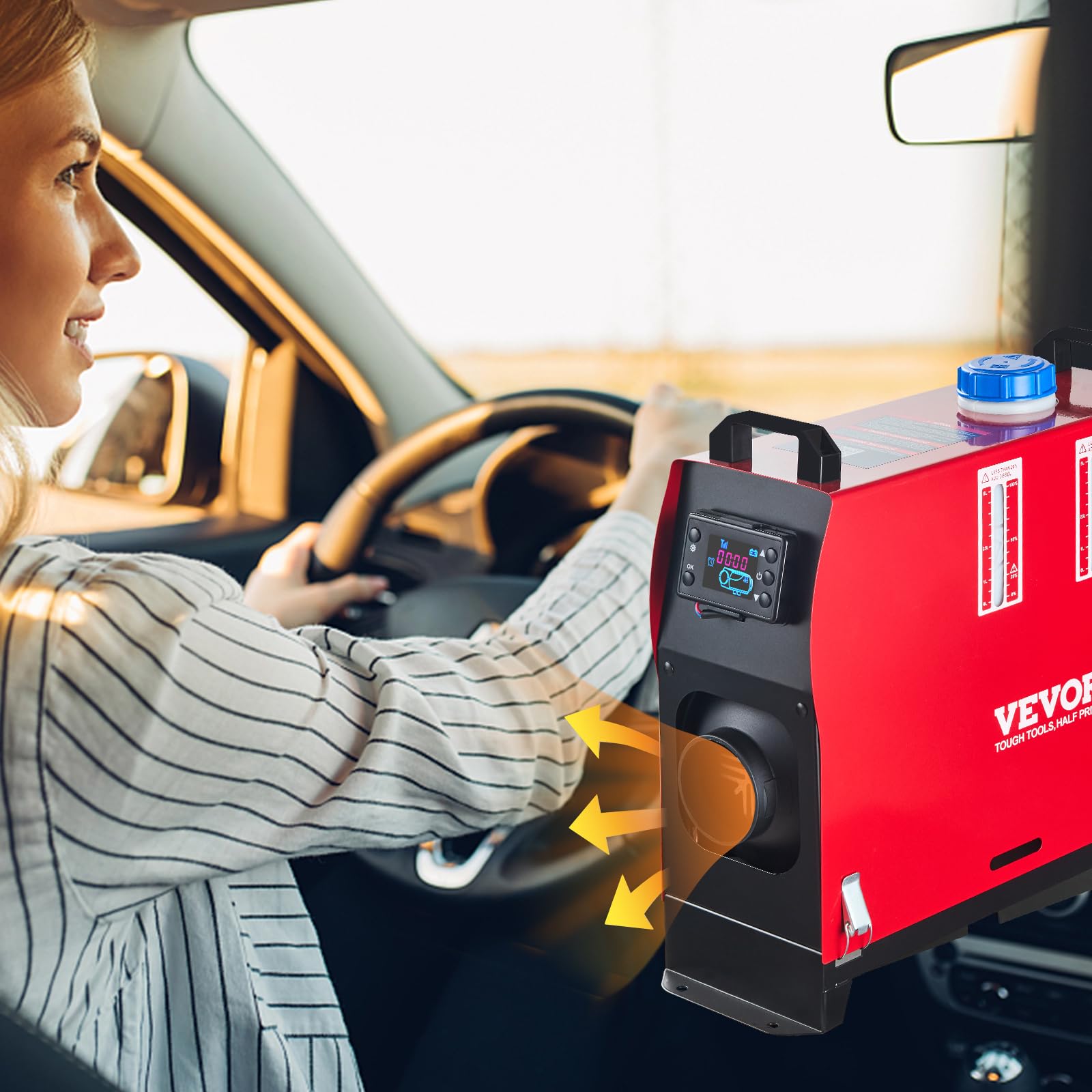 VEVOR Riscaldatore Diesel 12V Riscaldatore Aria Diesel per Auto da Parcheggio 8kW a Carburante con Telecomando e Monitor Termostato LCD per Auto, Camion, Camper, Barche Autobus