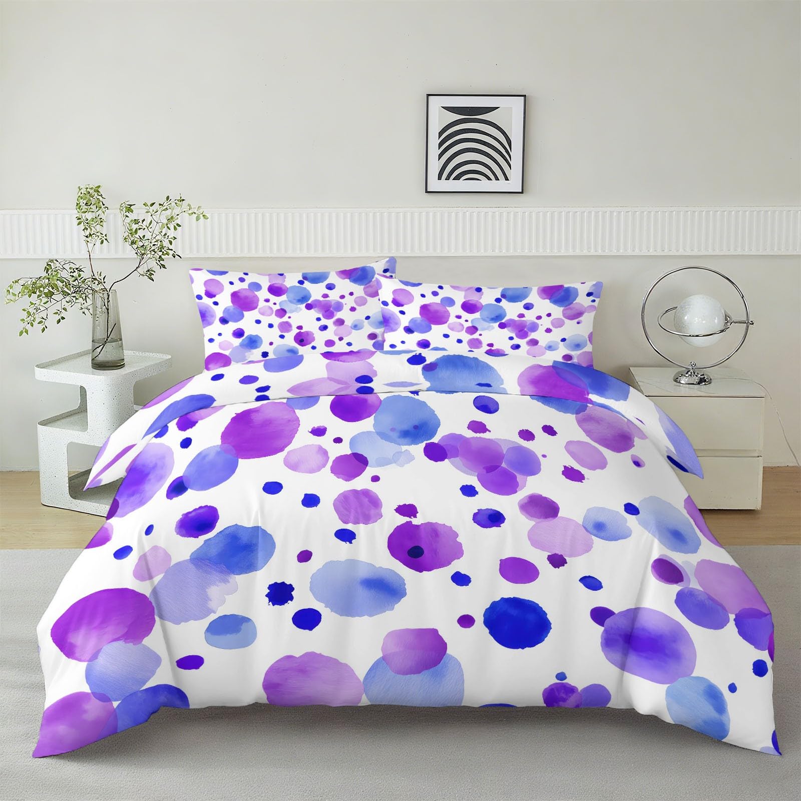 Housse de couette 200x200cm hypoallergénique et respirante pour lit double