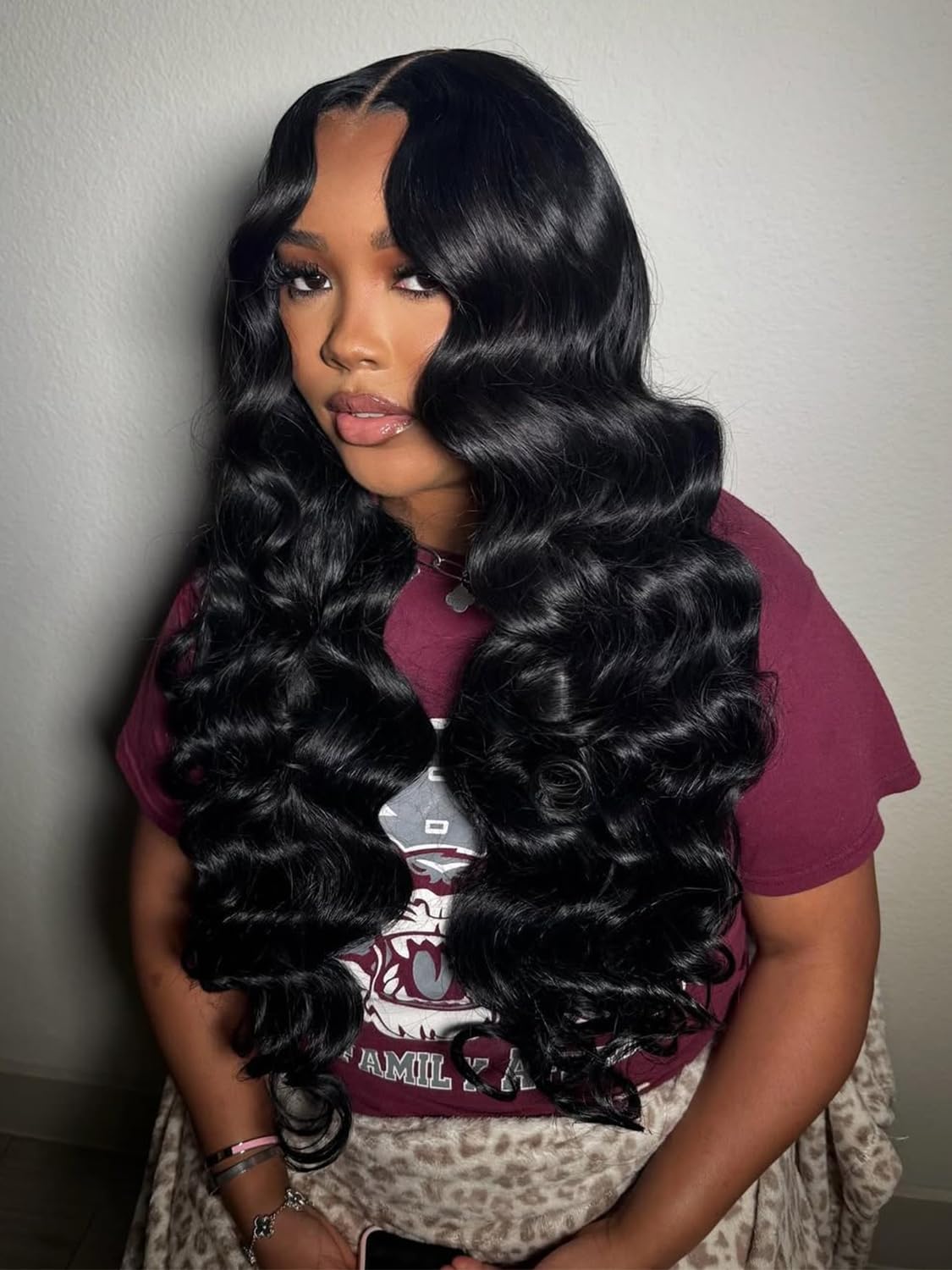 ISEE Loose Deep Wave Wig Human Hair With Elastic Drawstring 180% Density 9x6 HD Lace Glueless Wig Pre Plucked Pre Cut Wear and Go Lace Frontal Wigs for Women Natural Black 20 Inch
