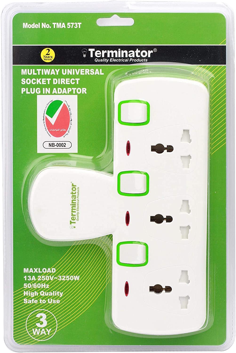 TERMINATOR 3 WAY UNIVERSAL Plug Sockets
