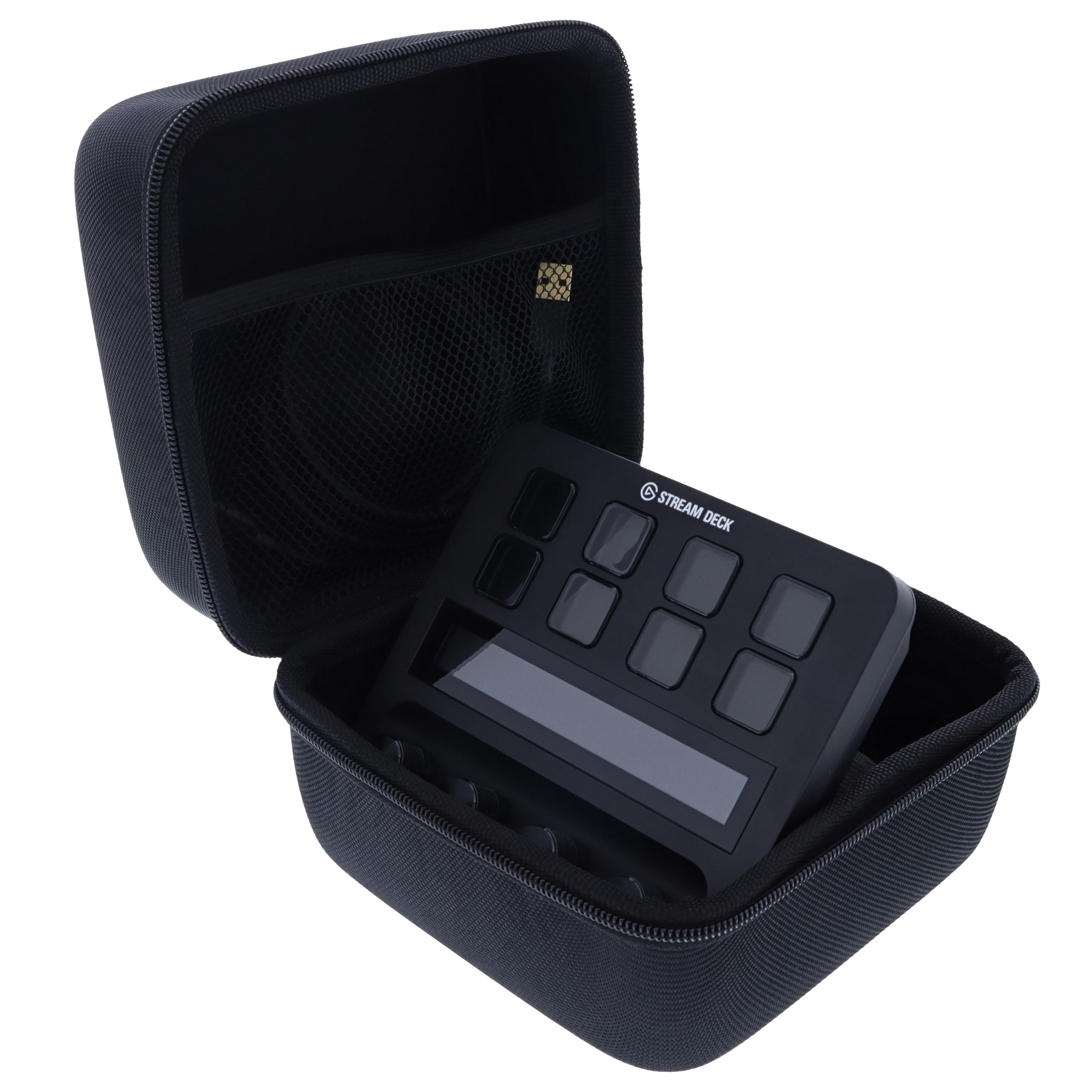 Tasche kompatibel mit Elgato Stream Deck + / XLR robuste Schutzhülle Transporttasche Tragetasche Case Aufbewahrung Studio Controller Zubehör für unterwegs schwarz