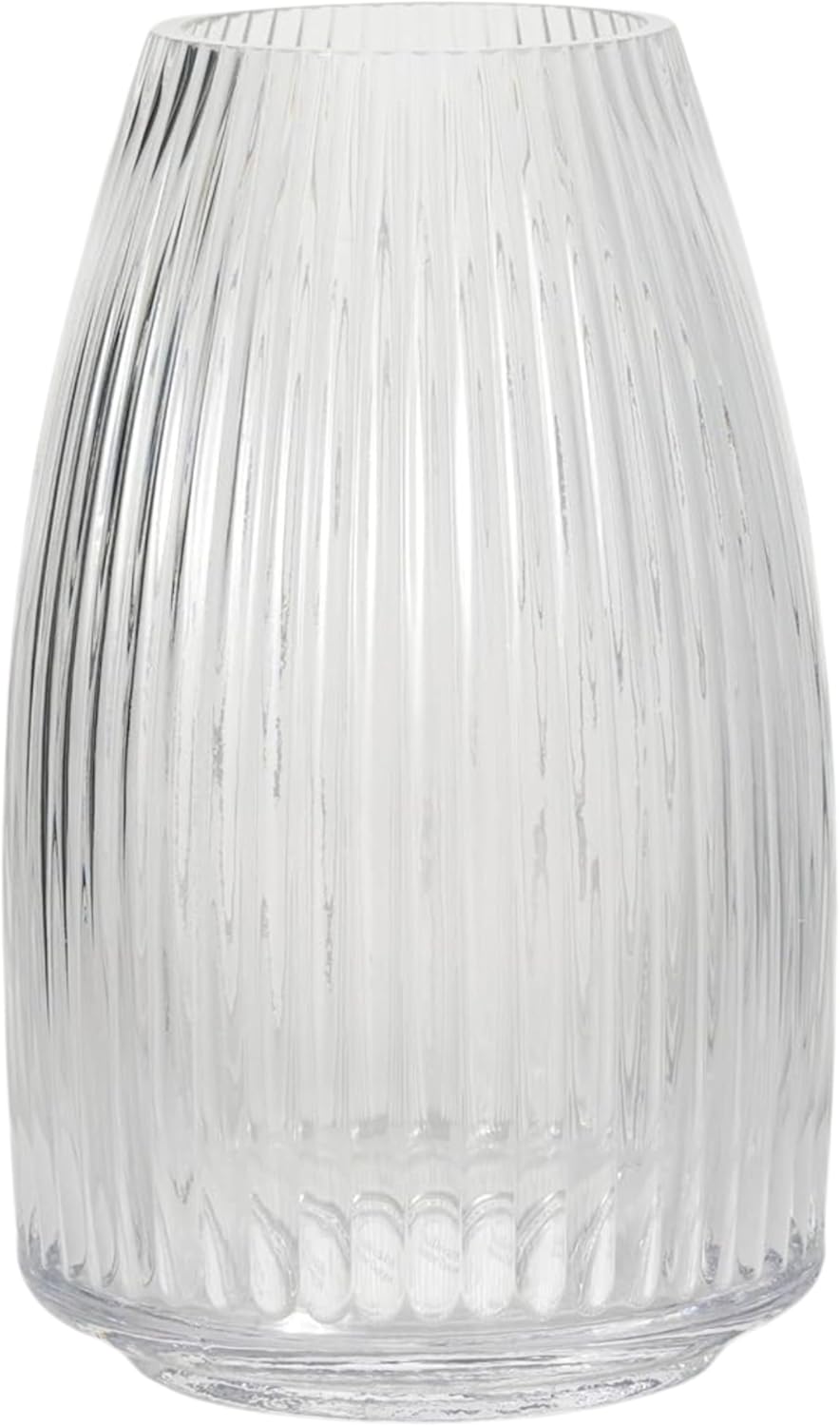 Sullivans Ribbed Glass Vase, Flower Vase for Modern Home Decor, Minimalist Vase for Shelf and Table, Vases for Centerpieces, Living Room, Bedroom, Kitchen, and Office Décor, Clear (G8478)