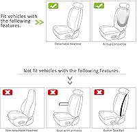 Vista 6 de GIANT PANDA - 1 par de fundas transpirables para asientos delanteros de automóvil, de ajuste universal, para camiones y SUV