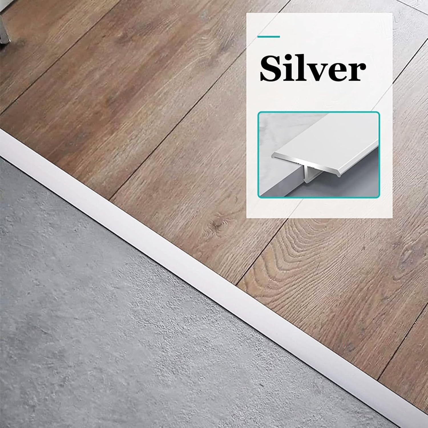 Transition Strip,Door Threshold Strip, Aluminum Floor Transition Threshold Strip, Bedroom Kitchen Bathroom Doors Reducer Floor Gap Cover, Durable & Easy-to-Install Door Strip (Color : Gray, Size ( Col