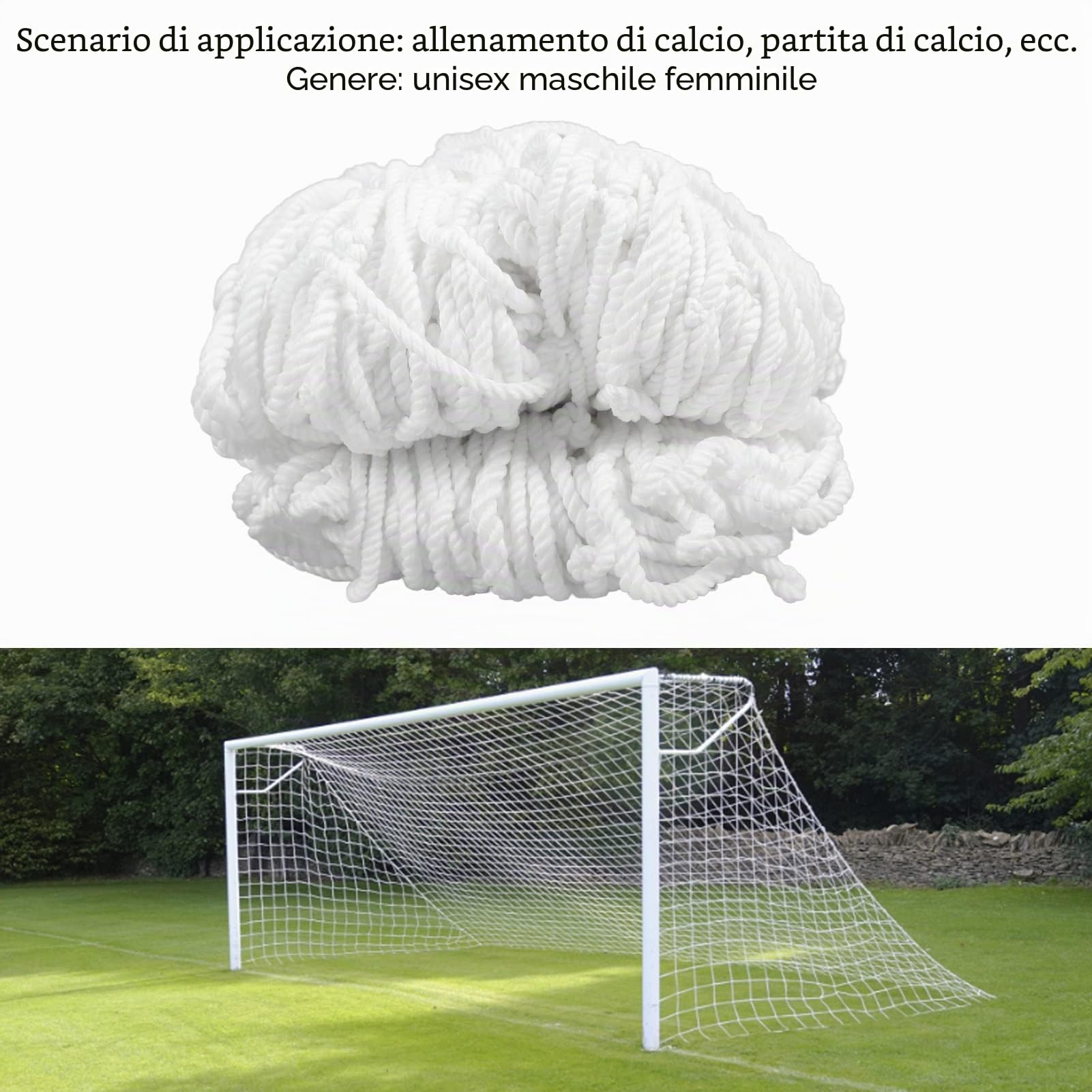 BuyWeek Rete da Calcio, 3x2m Rete per Porta da Calcio in Polipropilene Sostitutiva da Calcio per Allenamenti di Partite (10x6,5 Piedi)