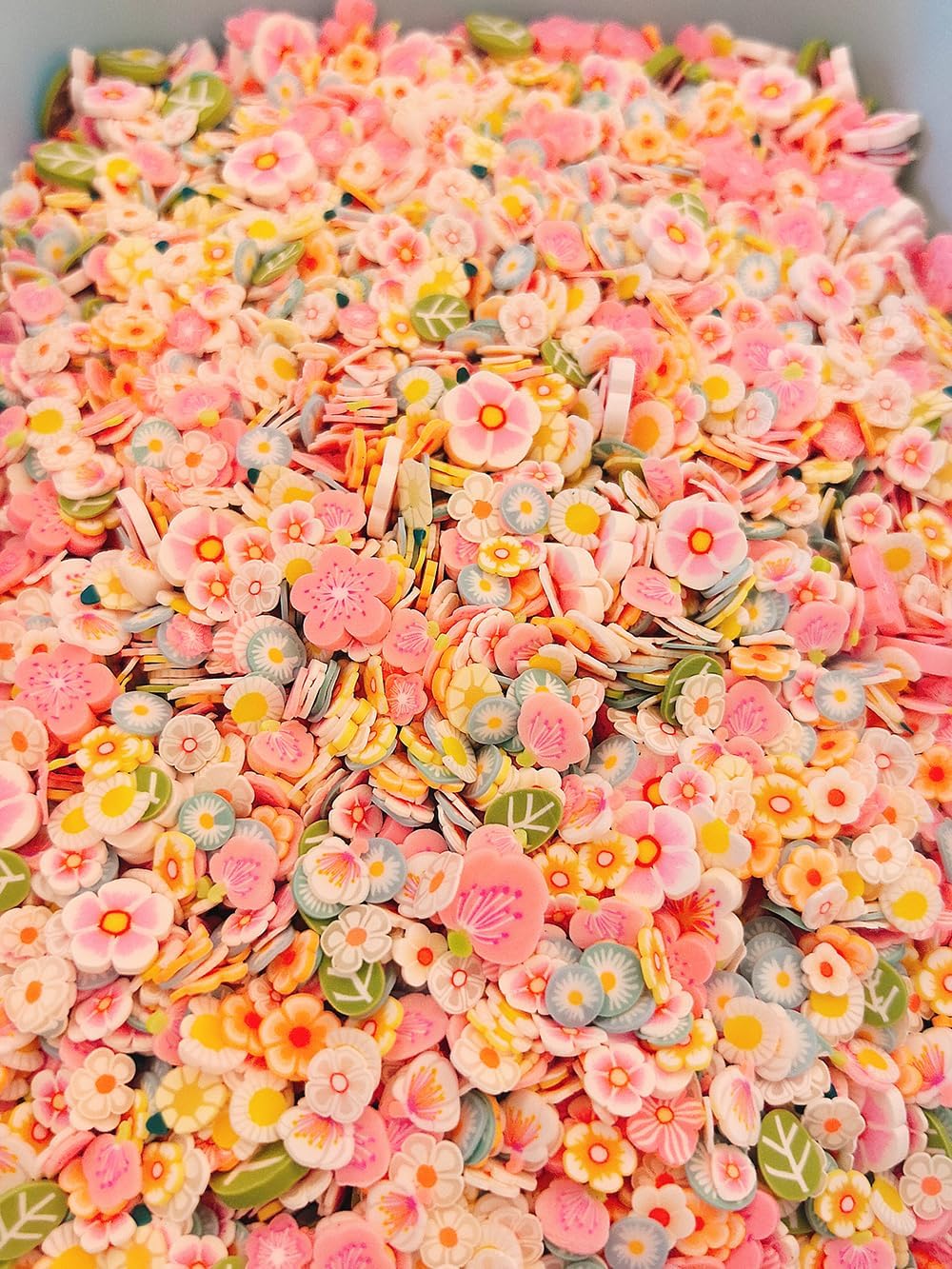 Flower Polymer Clay Slices Sprinkles Charms for Nail Art，Slime Making Kits Supplies，DIY Craft Filler ，Resin Decor Art,Cellphone Decoration (Flower)