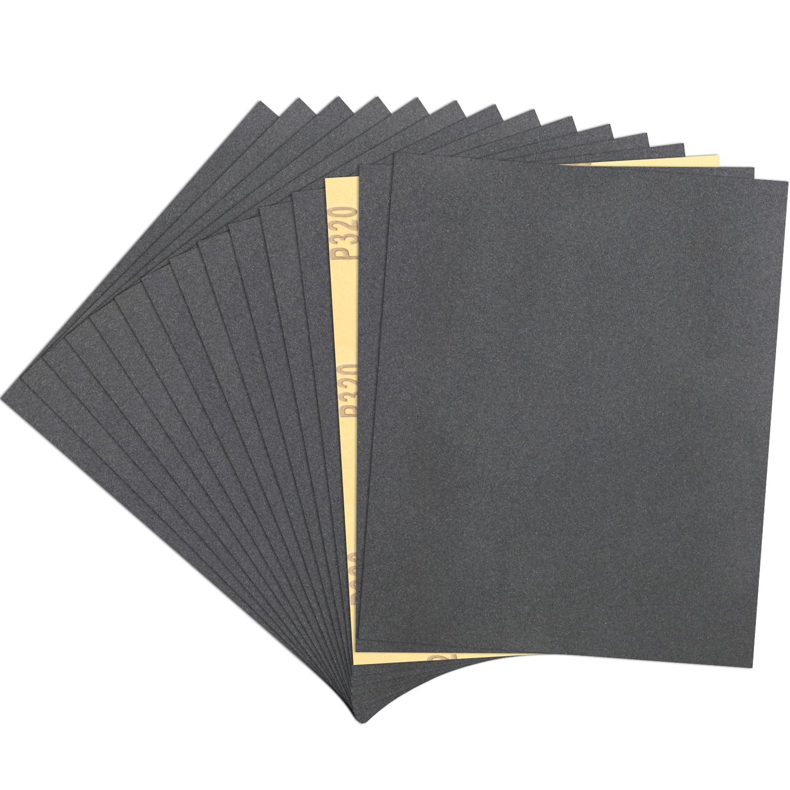 15 Pcs Sandpaper 320 Grit Wet and Dry Sandpaper Sheets, 9 x 11 Inch Sand Paper Pack for Wood Furniture, Walls, Metal, Automotive Polishing & Finishing