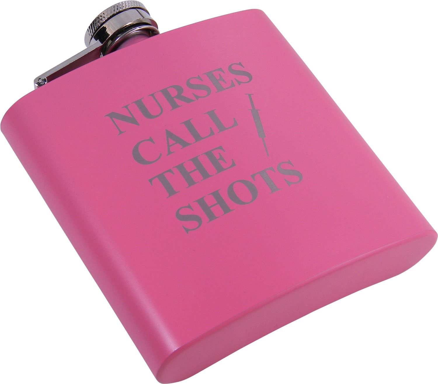 Nurses Need Shots Too 6 oz Flask - Great Gift for a CNA, RN, LPN Nurse, Nursing Student or Nursing Graduate (Pink)