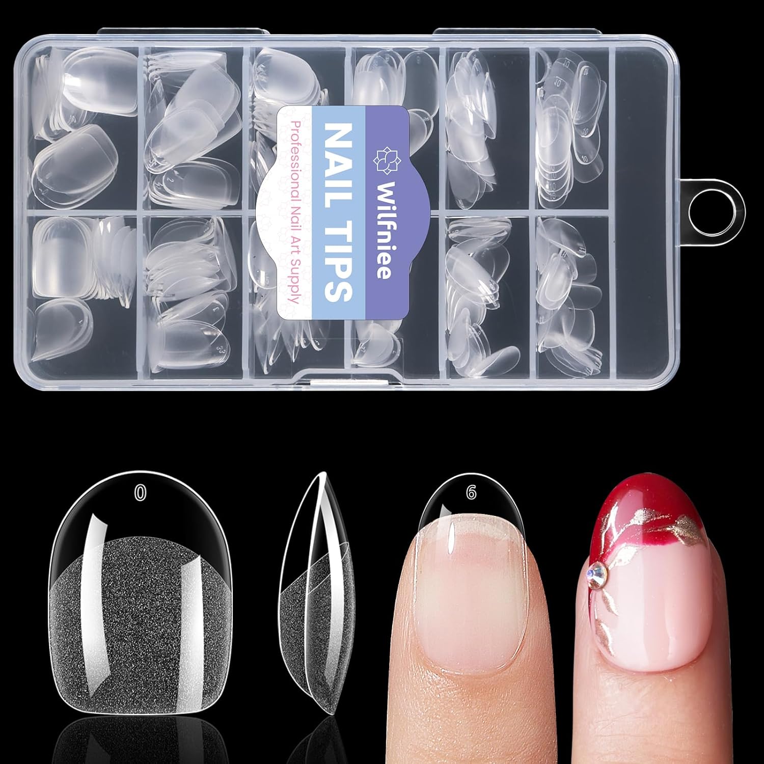 Short Oval Round Nail Tips. 240PCS Soft Gel Pre-shaped Half Matte Short Round Gel Nail Tips. 12 Sizes Full Cover Acrylic Press on Fake Nails for Nail Extension Art DIY Nail Salon