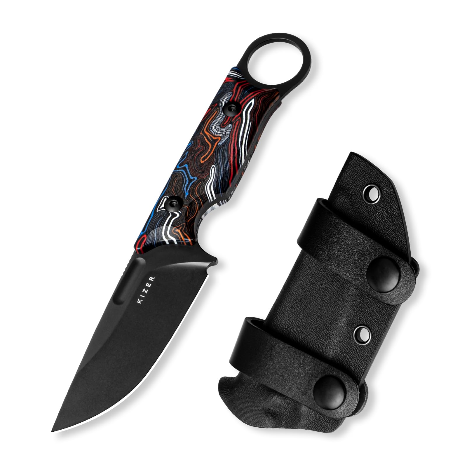 Sponsored Ad - Kizer Cabox Fixed Blade Hunting Knife - 3.36" D2 Steel, G10 Handle with Sheath - Survival & Camping - 1048M1