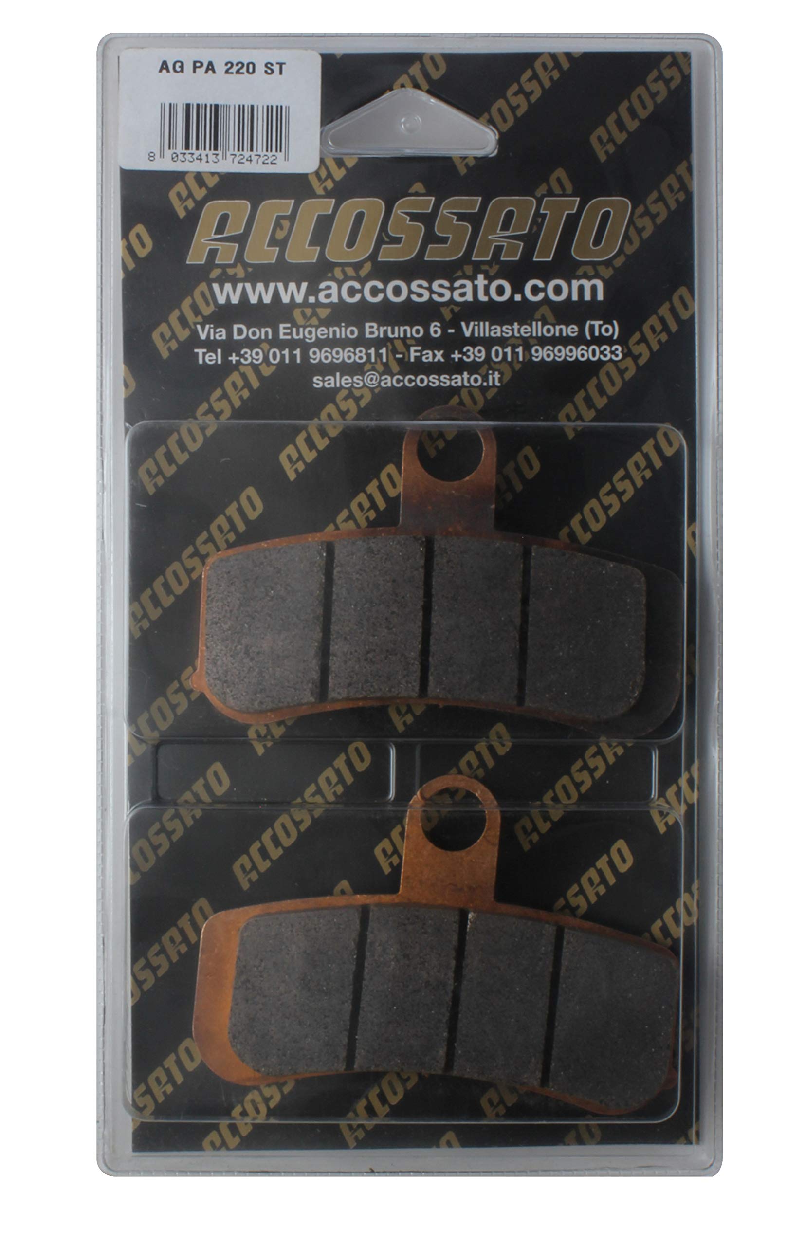 Accossato Bremsbeläge Gesintert | Set Mit 2 Belägen Für Frontbremse, Maße 71.6x50.3x7.5 Mm