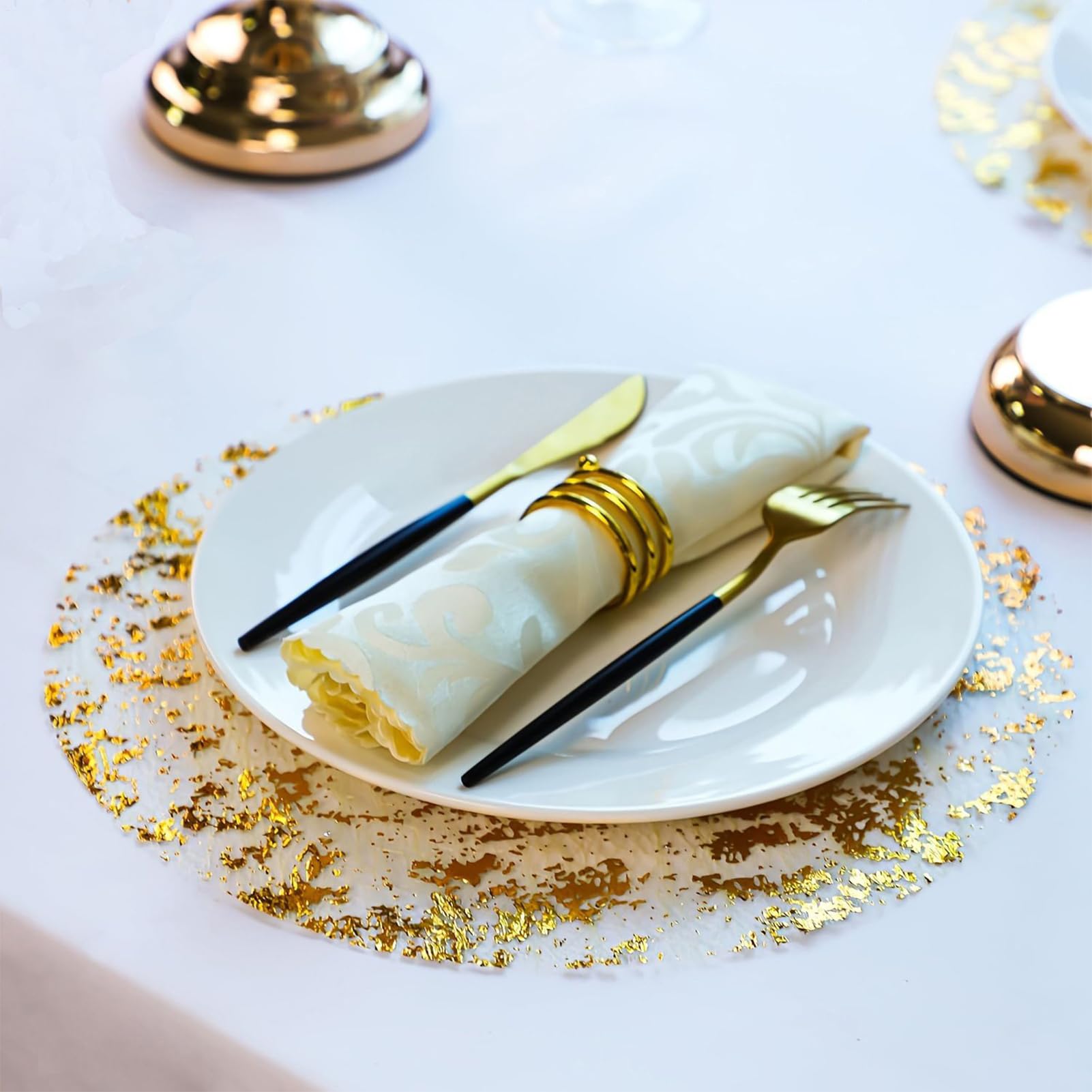 Sets de Table - 100 pièces napperons café Cuisine | sous Plat Or 33cm | Événements Familiaux et Célébrations