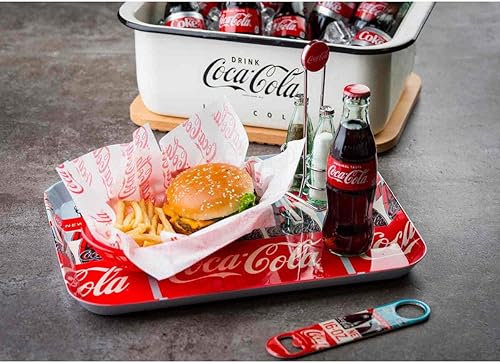 Miniatura 5 de TableCraft 's Coca-Cola - Abrebotellas de metal plano, gráfico, color rojo