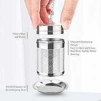 Vista 3 de Tea Infuser for Loose Tea, Stainless Steel Tea Diffusers Filter with Drip Trays and Chain Hook, Extra Fine Mesh Tea Steeper Basket Infusers for