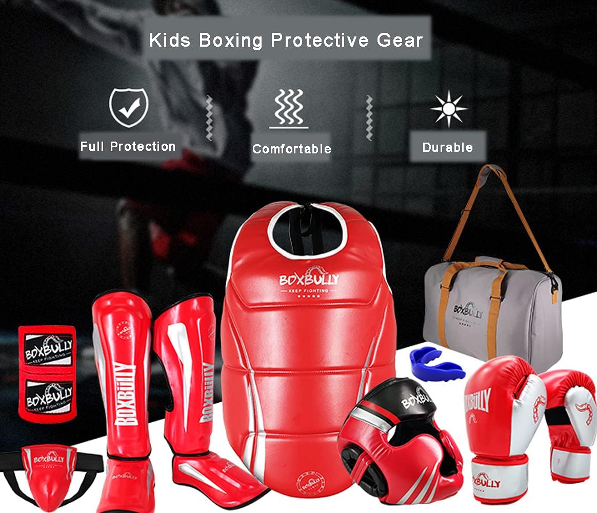 Weisheng Child Boxing MMA Martial Arts Protective Gear 8 Pcs Set for Training Body Protector for Kids : Sports & Outdoors