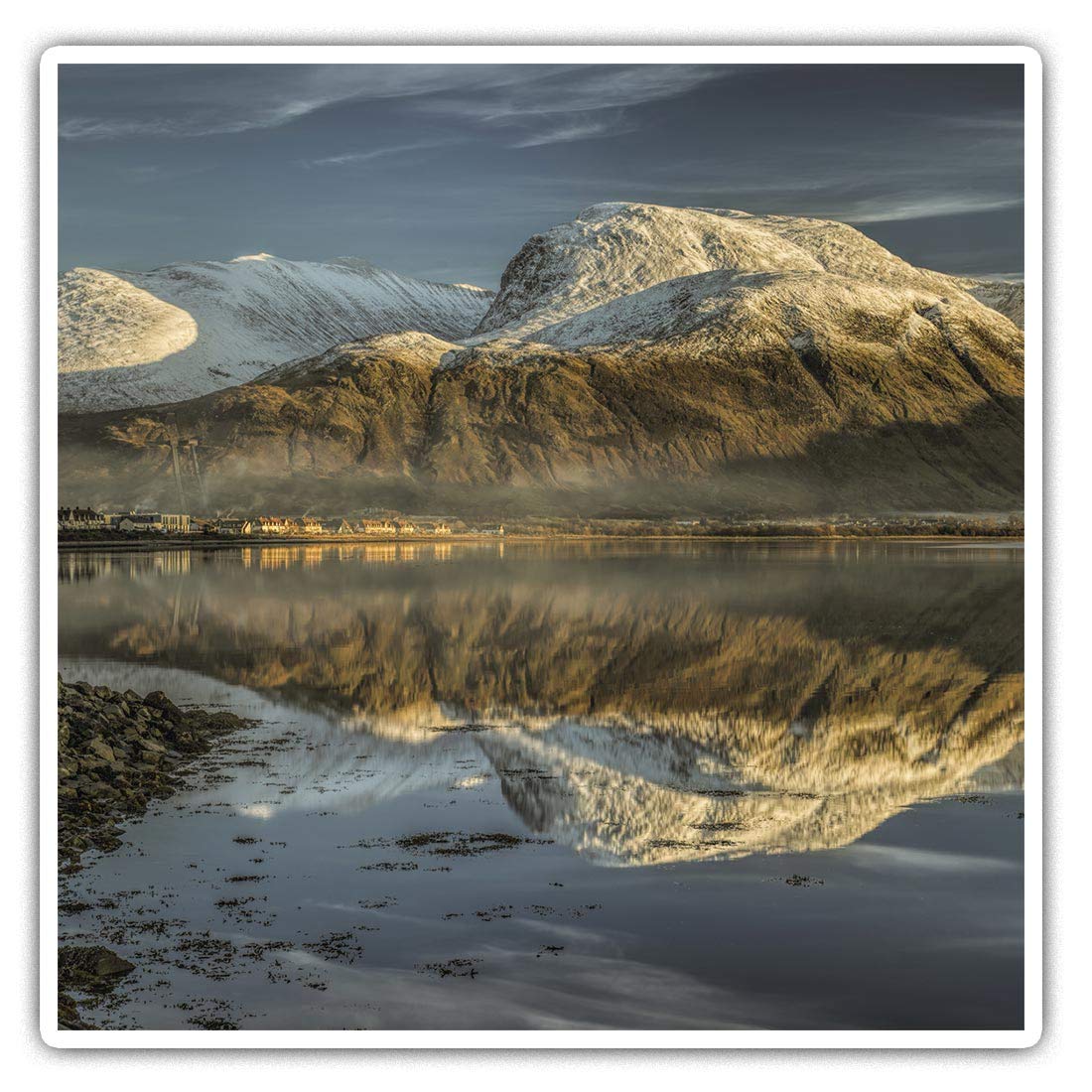 Square Stickers (Set of 2) 10cm - Ben Nevis Mountain Scotland Laptop Tablet Luggage Scrapbook #15662