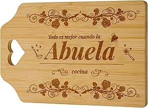 Niviy Grandma Gift Bamboo Cutting Board Engraved Original Personalized Kitchen Board for Best Grandma, Ideal for Christmas, Birthday or Mother's Day