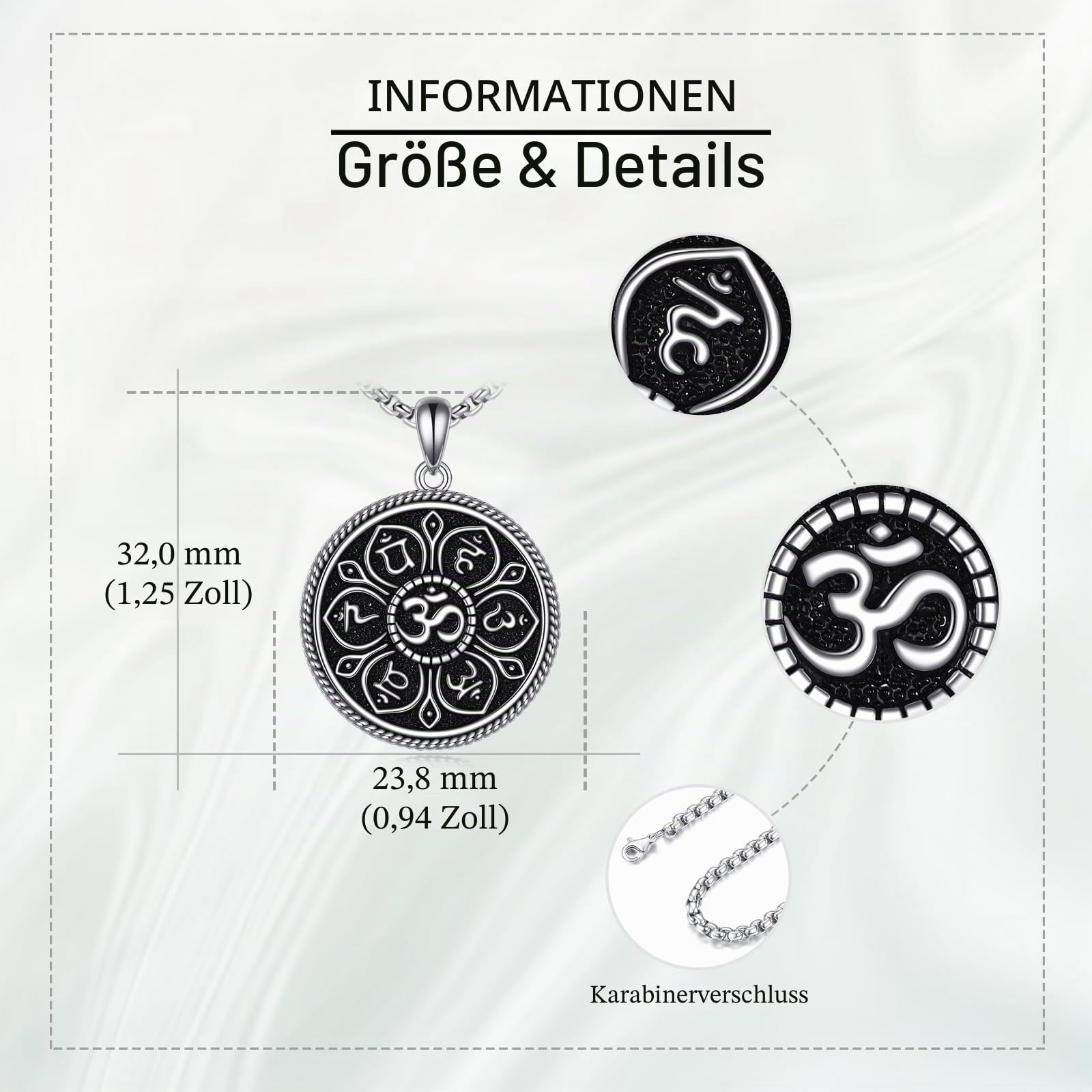 Om Halskette 925 Sterling Silber Lotus Om Anhänger Yoga Om Symbol Halsketten Om Geschenke Schmuck Geschenke für Männer Damen Frauen Yoga Liebhaber