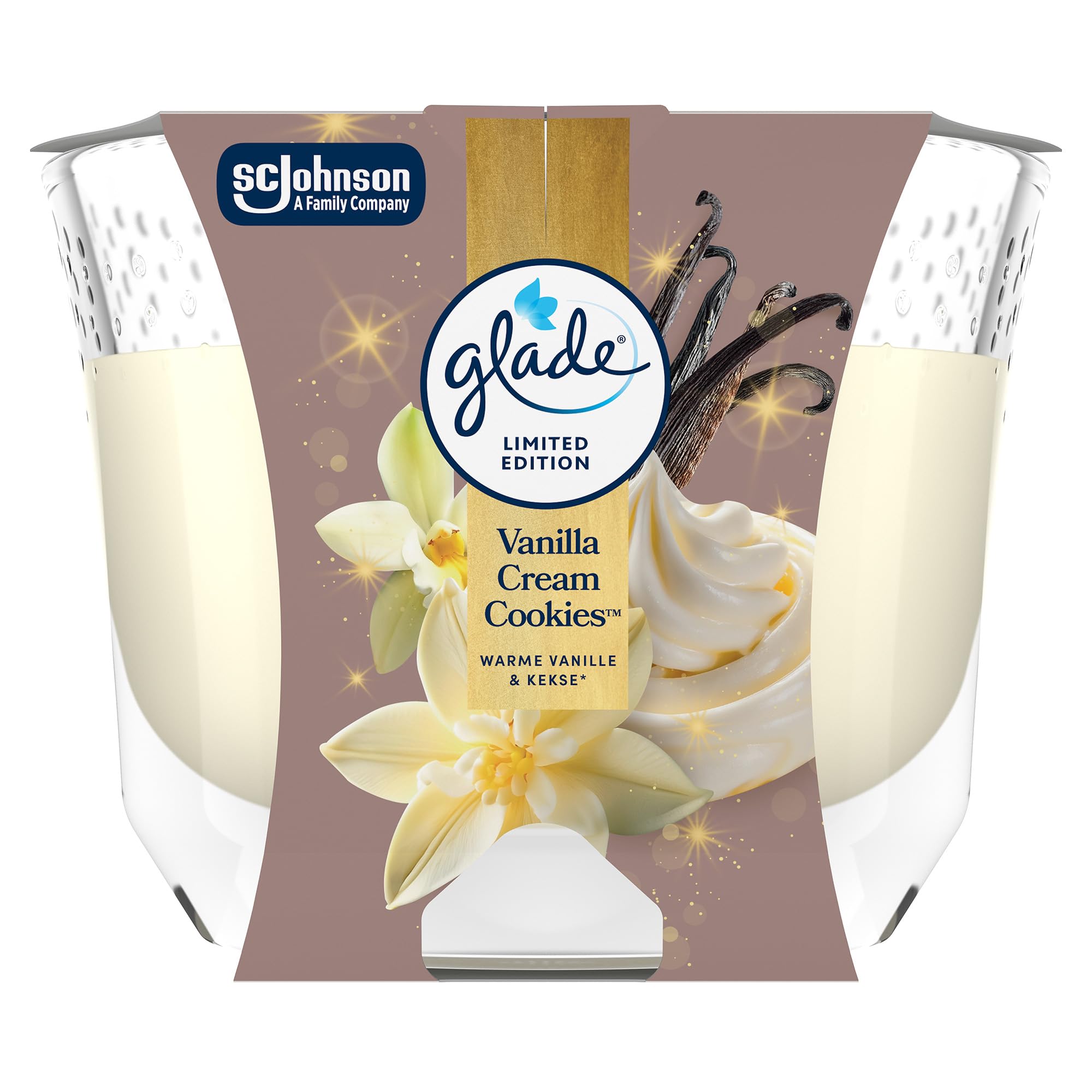 Glade Candela profumata a lunga durata alla vaniglia Cream Cookies