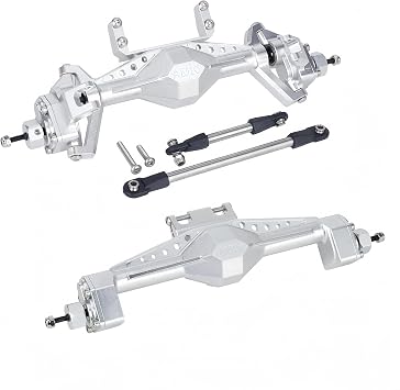 UTB18 CNC Aluminum Portal Axle Set Complete Front & Rear Upgrade for Axial UTB18 Capra 1/18 RC Crawler, Total Weight 335g Silvery
