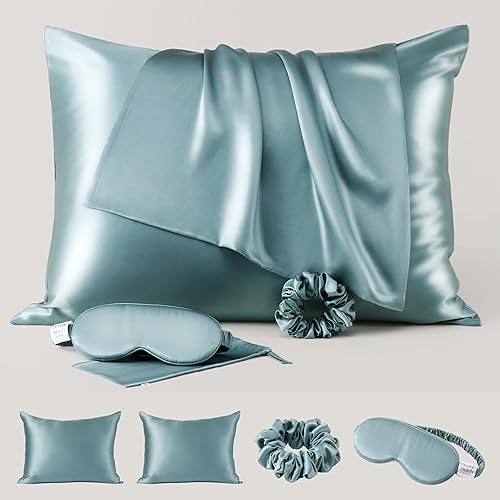 Juego de 2 fundas de almohada 100% de seda, fundas de almohada de seda para cabello y piel, juego de seda de morera de 0.866 pulgadas grado 6A, 2